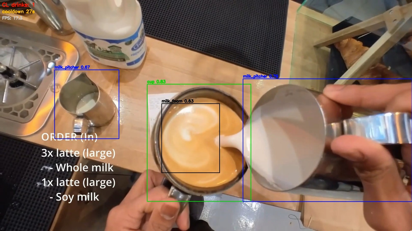 Бариста готовит кофе